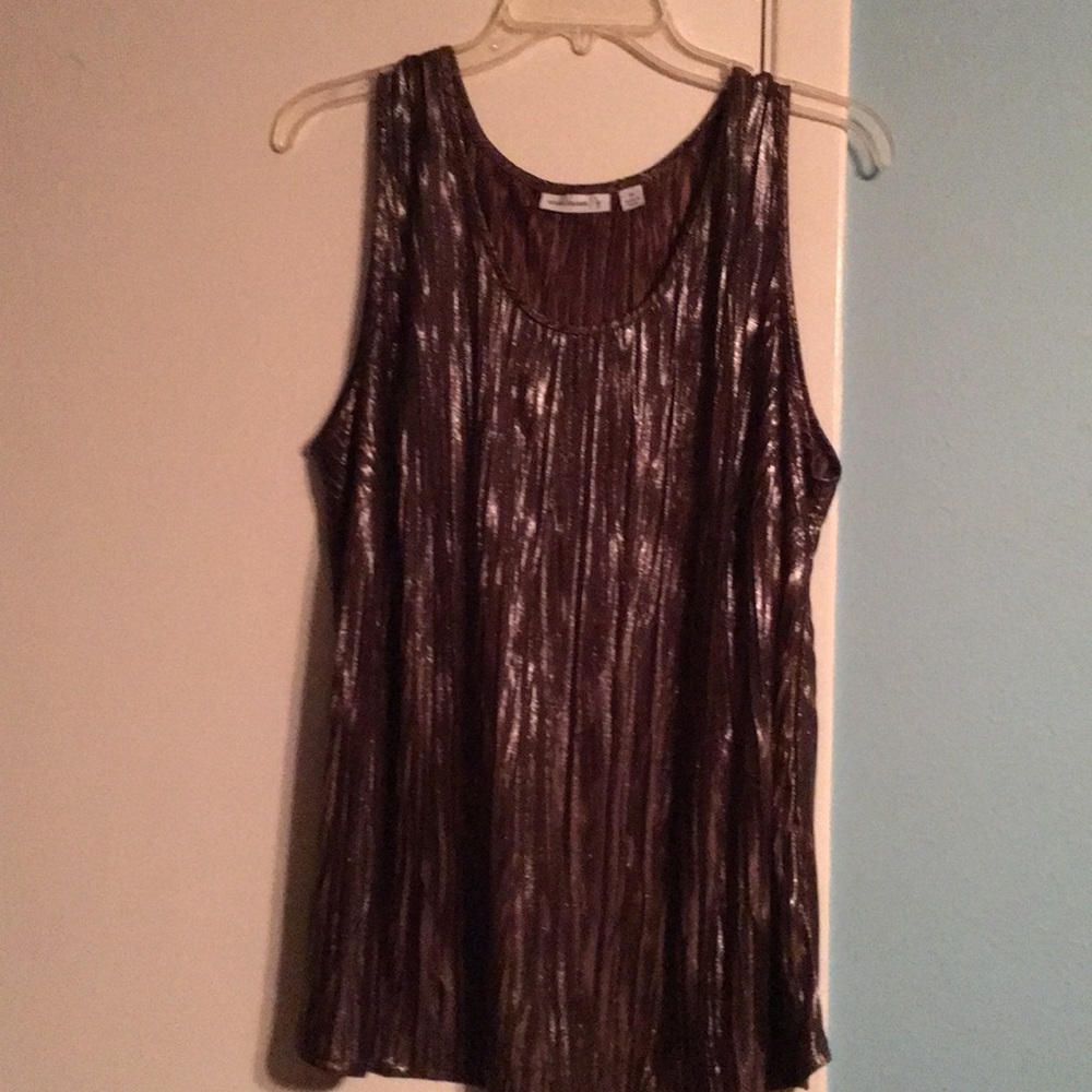 Susan Graver brown/metallic xl shell